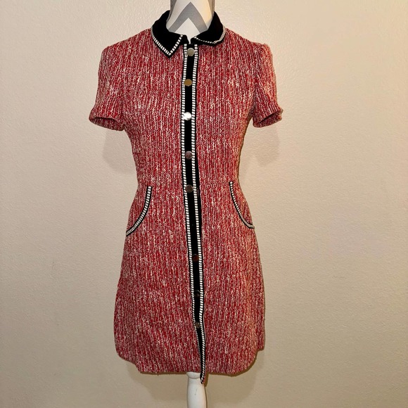 Maje Red and Black Mini Dress - Picture 3 of 14